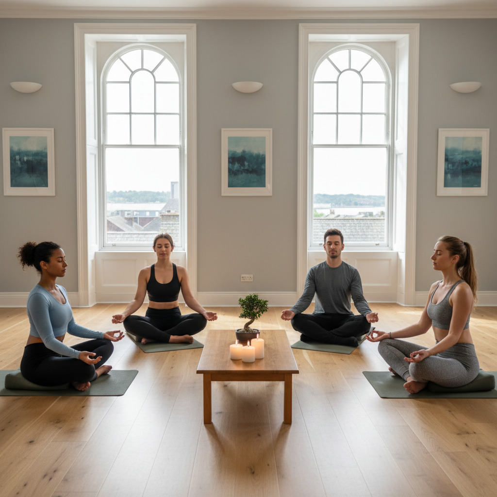 Reformer Pilates equipment in bright studio
